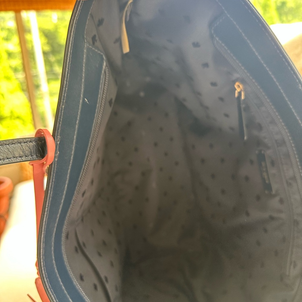 Kate Spade Dark Blue Tote with Pink Accent - Picture 9 of 10